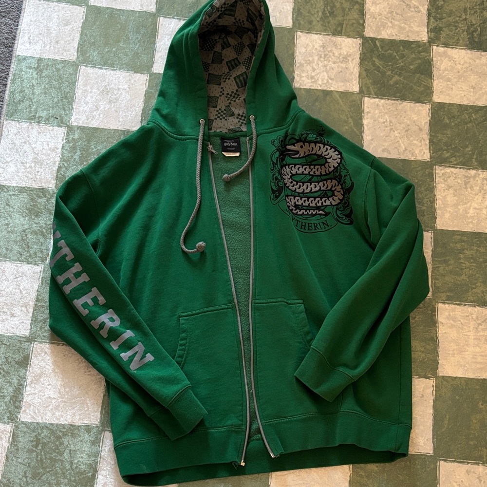 Green Slytherin Hoodie with Snake Design Harry Potter